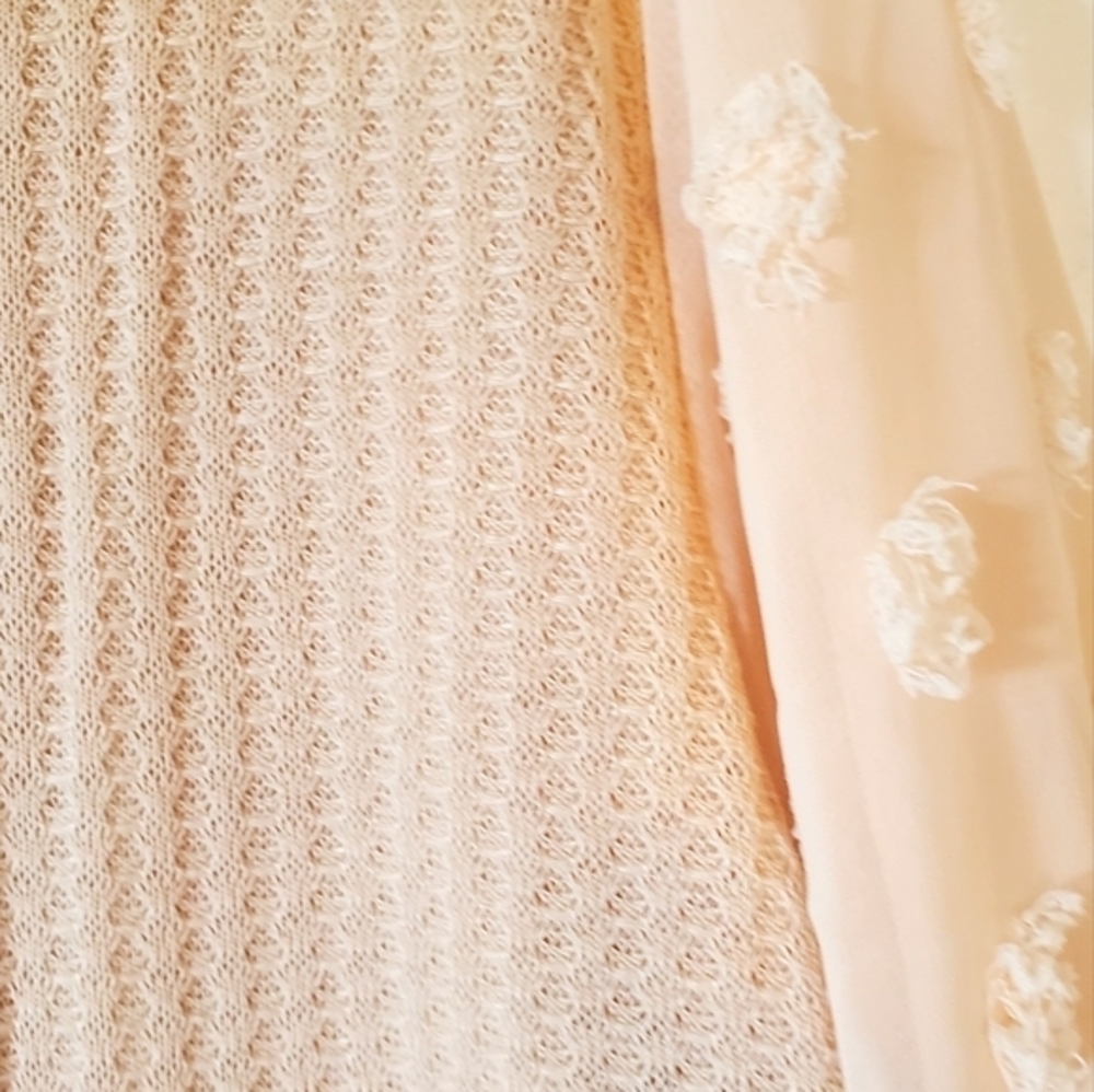 Cream Soft Dressy Blouse‎ Top Sheer Sleeves Women Size 2XL NWOT - Picture 9 of 9